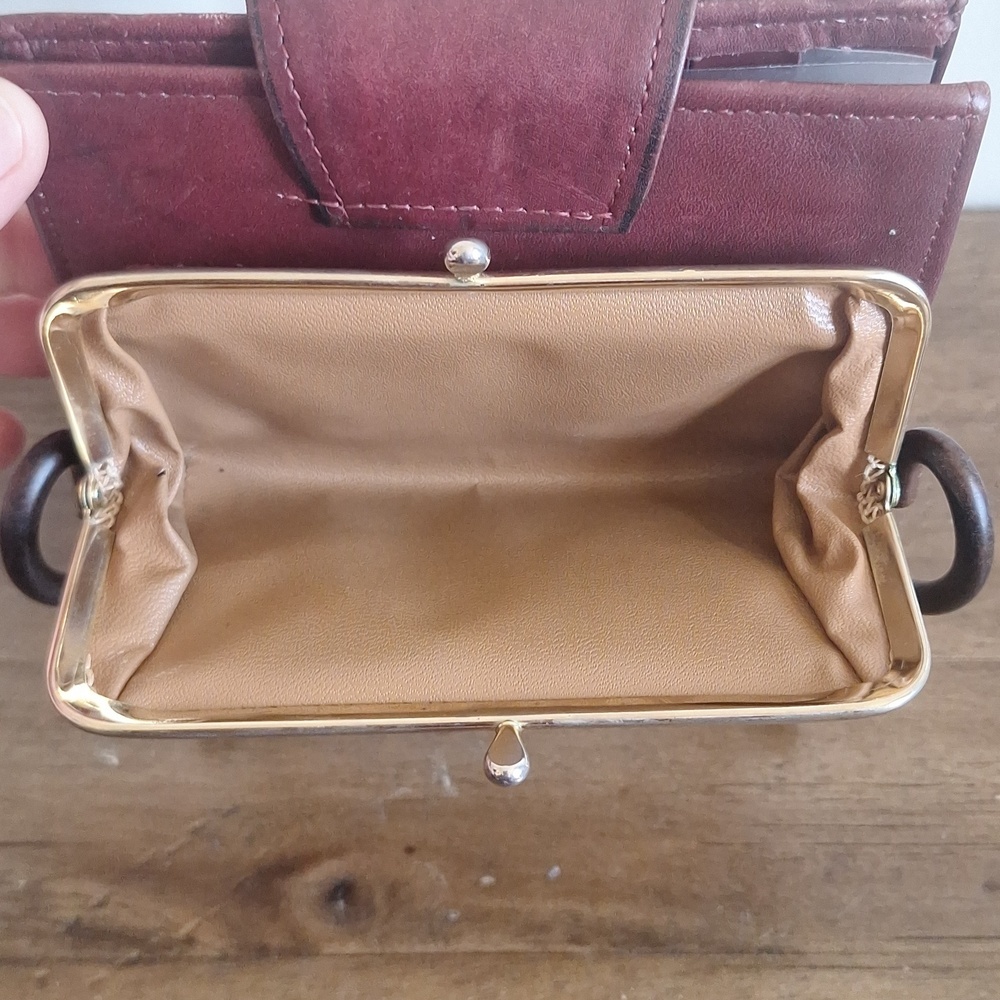Vintage Rolfs Cowhide Wallet | Oxblood Leather Floral Embossed | Rare Key Slots - Picture 8 of 16